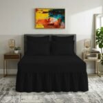Plain Dyed Polycotton Valance Sheet - Black