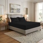 Premium Home Essentials Plain Fitted Sheet - Black