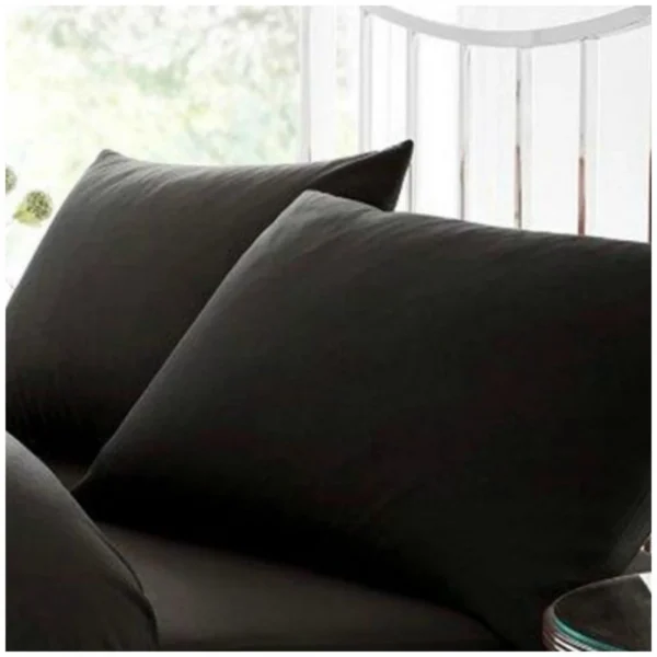Soft Percale Breathable Pillowcase - Black