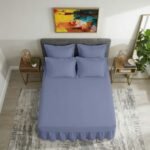 Plain Dyed Polycotton Valance Sheet - Blue