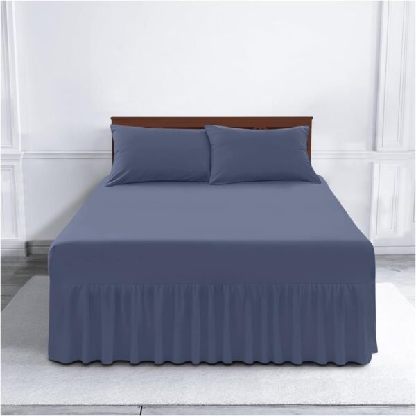 Plain Dyed Polycotton Valance Sheet - Blue