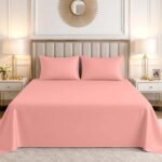 Luxury Cotton Blend Flat Bed Sheet - Blush Pink