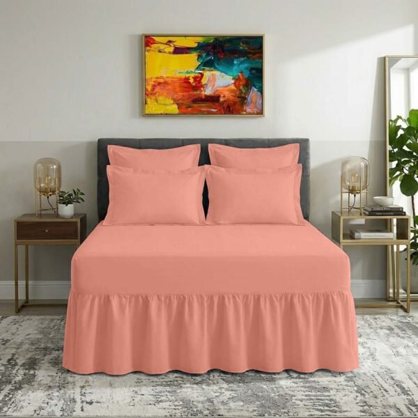 Plain Dyed Polycotton Valance Sheet - Blush Pink