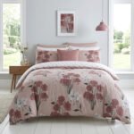 Botanical Floral Print Duvet Cover Set - Blush Pink