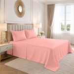 Luxury Cotton Blend Flat Bed Sheet - Blush Pink - Image 2