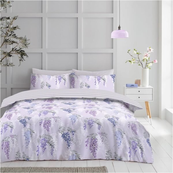 Botanical Leaf Duvet Cover Set Pink