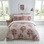 Botanical Floral Print Duvet Cover Set - Blush Pink