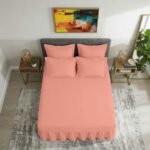 Plain Dyed Polycotton Valance Sheet - Blush Pink