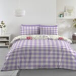 Luxury Check Botanical Duvet Cover Set - White - Image 2