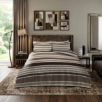 Striped Complete Bedding Set - Brown/Cream