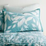 Luxury Reversible Leaf Duvet Cover Set - Teal - Image 3