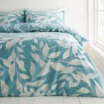 Luxury Reversible Leaf Duvet Cover Set - Teal - Image 4