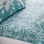 Luxury Reversible Leaf Duvet Cover Set - Teal - Image 6