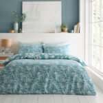 Luxury Reversible Leaf Duvet Cover Set - Teal - Image 2