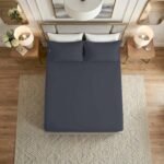 Premium Home Essentials Plain Fitted Sheet - Charcoal