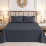 Luxury Cotton Blend Flat Bed Sheet - Charcoal