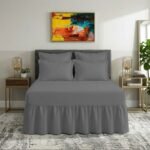 Plain Dyed Polycotton Valance Sheet - Charcoal