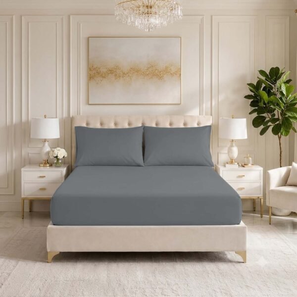 Premium Soft Touch Fitted Sheet – Charcoal