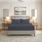 Premium Home Essentials Plain Fitted Sheet - Charcoal