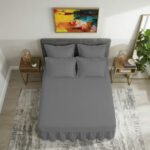 Plain Dyed Polycotton Valance Sheet - Charcoal
