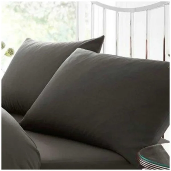 Soft Percale Breathable Pillowcase - Charcoal