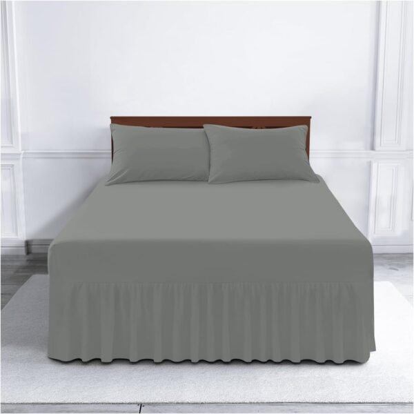 Plain Dyed Polycotton Valance Sheet - Charcoal