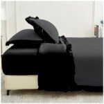 Frill Edge Duvet Cover Set - Charcoal/Black - Image 7