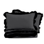Frill Edge Duvet Cover Set - Charcoal/Black - Image 16