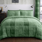 Breathable Denim Check Duvet Cover Set - Green - Image 3