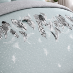 Luxury Feather Geometric Duvet Set - Duck Egg - Image 3