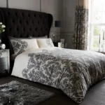 Floral Damask Duvet Cover Set - Cream