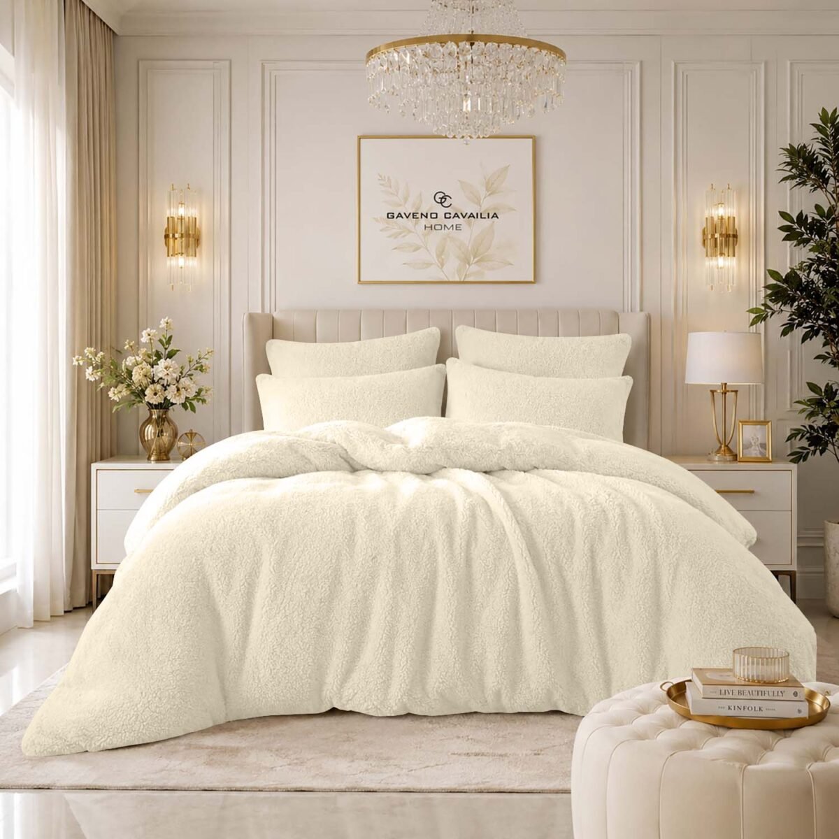 Ultra Teddy Fleece Duvet Cover Set - Cream