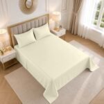 Luxury Cotton Blend Flat Bed Sheet - Cream - Image 3