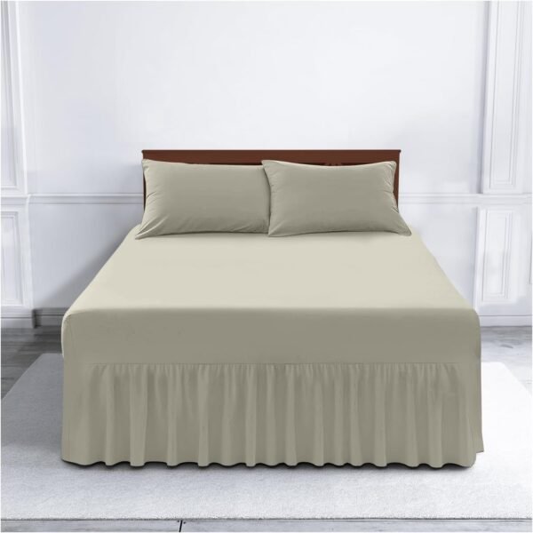 Plain Dyed Polycotton Valance Sheet - Cream