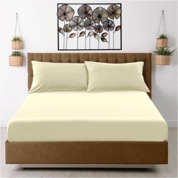 Microfibre Deep Fitted Sheet - Cream