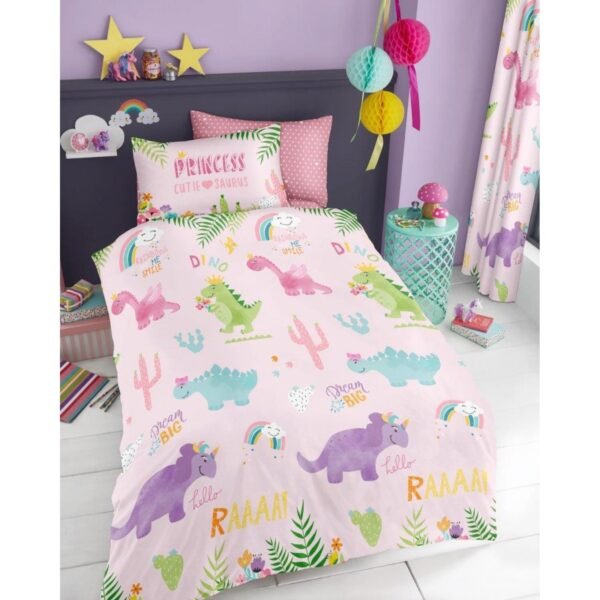 Premium Kids Dino Duvet Set - Pink