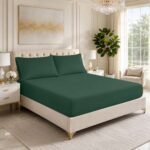 Premium Soft Touch Fitted Sheet – Dark Green