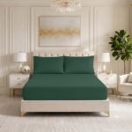 Premium Soft Touch Fitted Sheet – Dark Green