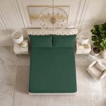 Premium Soft Touch Fitted Sheet – Dark Green
