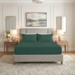 Premium Home Essentials Plain Fitted Sheet - Dark Green