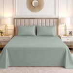 Luxury Cotton Blend Flat Bed Sheet - Duck Egg