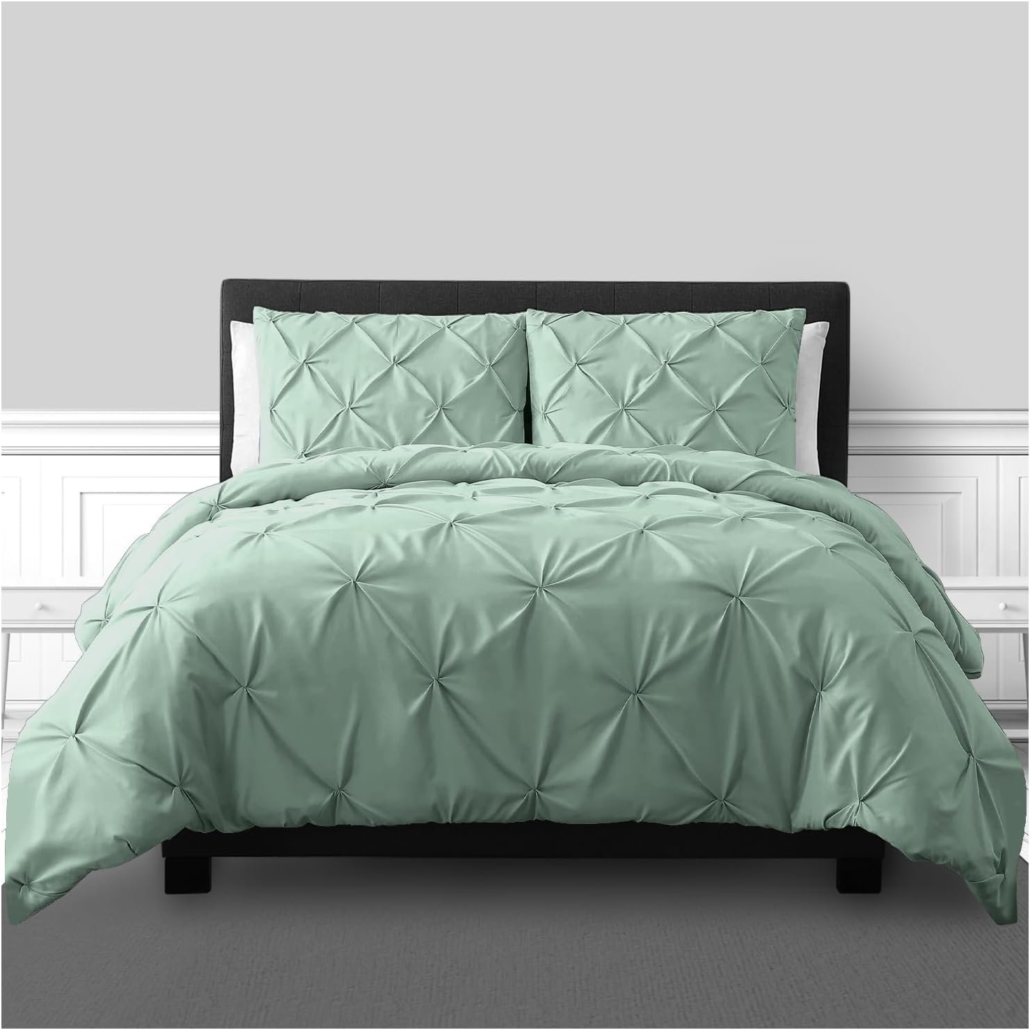 Duck Egg Luxury Pintuck Duvet Cover Set - Duck Egg