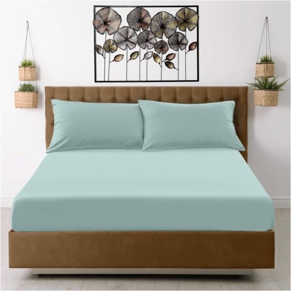 Microfibre Deep Fitted Sheet Duck Egg