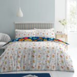 Luxury Reversible Floral Duvet Cover Set - Blue - Image 2