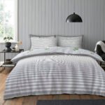 Reversible Striped Duvet Cover Set - White - Image 2