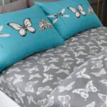 Reversible Butterfly Duvet Cover Set - Teal - Image 5