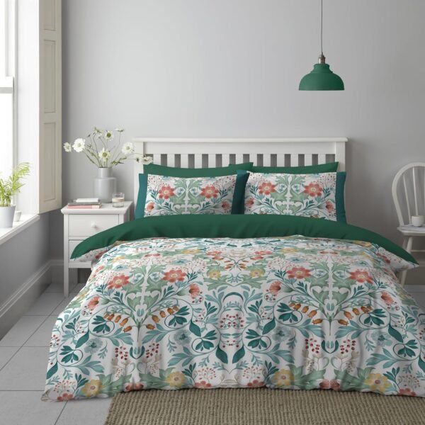 Botanical Floral Duvet Cover Set - Green