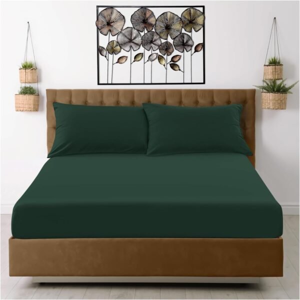 Microfibre Deep Fitted Sheet Dark Green
