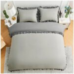 Frill Edge Duvet Cover Set - Grey/Charcoal - Image 9