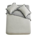 Frill Edge Duvet Cover Set - Grey/Charcoal - Image 10